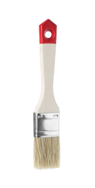 istock One paint brush with wooden handle isolated on white 1901095334