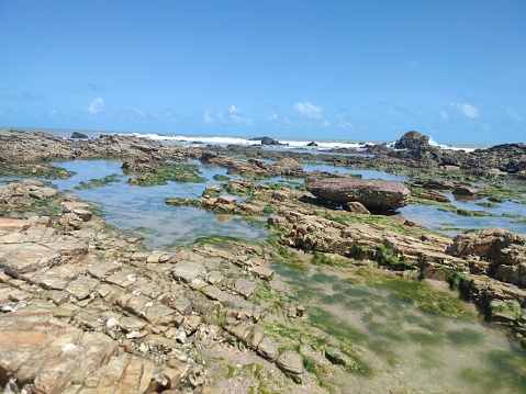 natural pools in jericoaquara city and the photos from sea and rocks