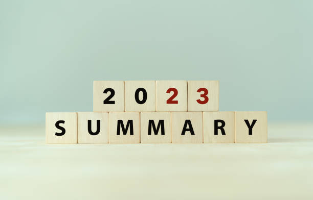 istock 2023 year summary text on wooden cube blocks on smart grey background. Past performance analysis for learning and  improvement. Preparation for annual plan in 2024. End of year concept. 1901226446