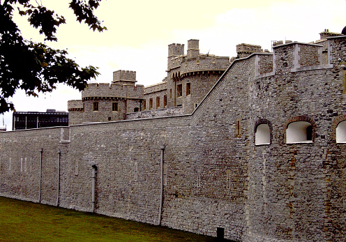 Warkworth, United Kingdom -June 11, 2015.: A beautiful medieval castle in Northumberland.