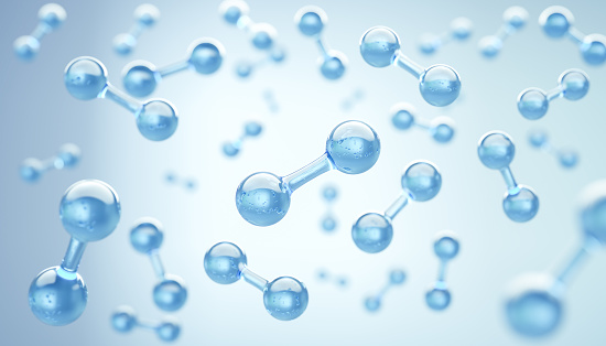 A molecule of oxygen, Molecular structure for Science or medical background, 3d illustration.