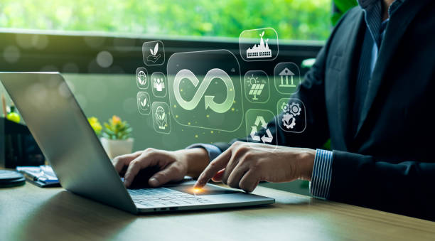 istock Circular economy Economic resource Recycle Environmental alternative Global infinite Reuse business Technology global warming, Sustainable strategies to eliminate waste and pollution 1901257166