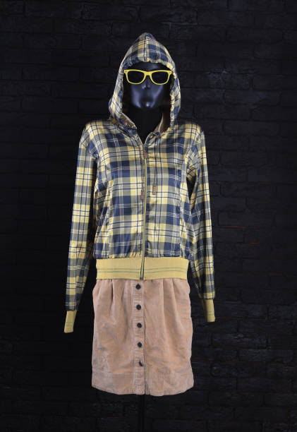 istock plaid jacket and brown skirt on a mannequin 1901462503