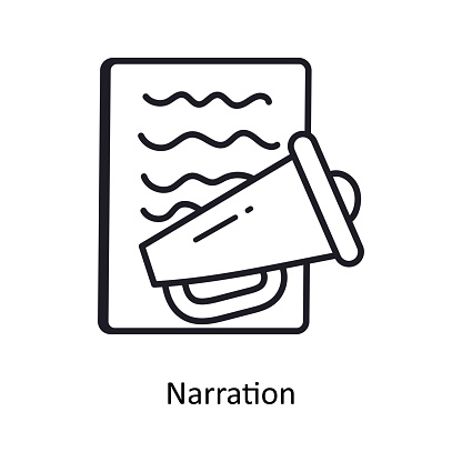 Narration vector  outline doodle Design illustration. Symbol on White background EPS 10 File