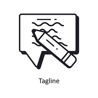 Tagline vector  outline doodle Design illustration. Symbol on White background EPS 10 File