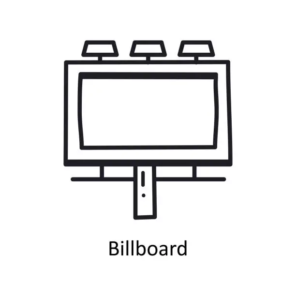 Vector illustration of Billboard vector  outline doodle Design illustration. Symbol on White background EPS 10 File