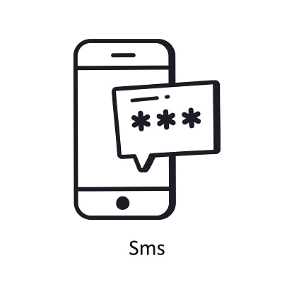 SMS vector  outline doodle Design illustration. Symbol on White background EPS 10 File