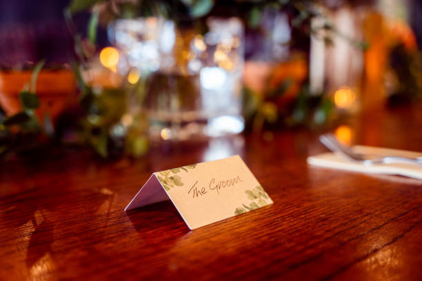 istock Bride and Groom Name Card 1901482772