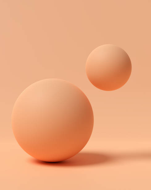 istock peach color colored balls or bubbles on bright pastel background. 1901484833