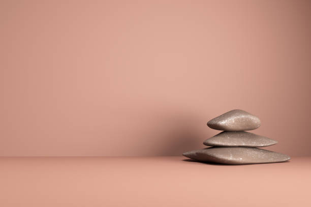 istock Zen stones on chocolate brown colored background. 1901488392