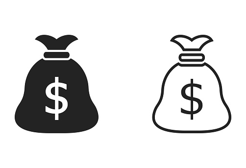 vector illustration of  Money bag icons