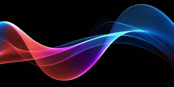 istock Abstract holographic iridescent neon colorful lines glowing background. 1901576883