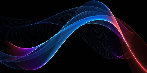 istock Abstract holographic iridescent neon colorful lines glowing background. 1901577387