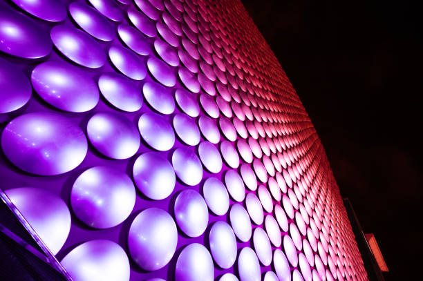 istock Futuristic abstract with red and purple circles 1901620396