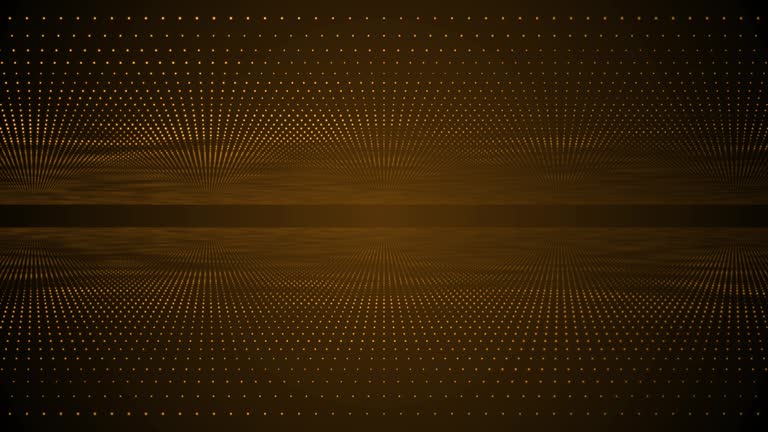 3d Dynamic Double Digital Wave. Smart Technology Wave. Flow Digital Structure. Cyber Technology Background. Dark background with motion dots and lines.