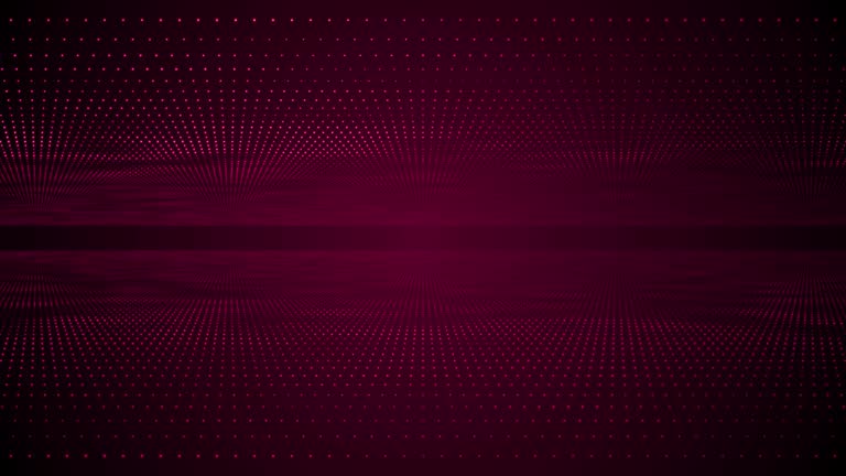 3d Dynamic Double Digital Wave. Smart Technology Wave. Flow Digital Structure. Cyber Technology Background. Dark background with motion dots and lines.