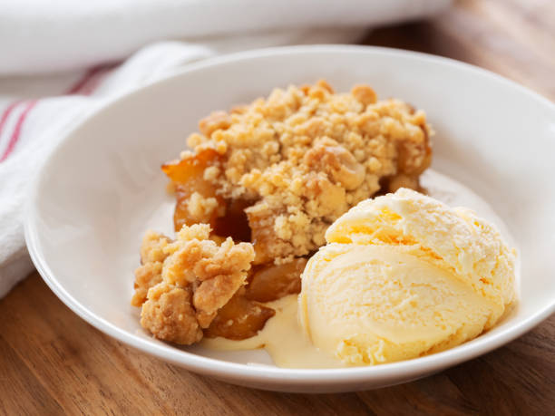 istock Apple crumble with ice cream 1901661660