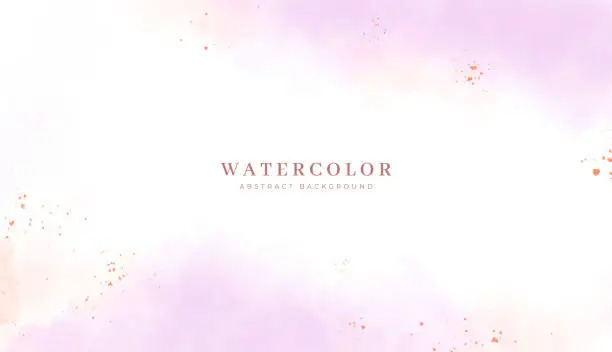 Vector illustration of Abstract horizontal watercolor background. Neutral light colored empty space background illustration