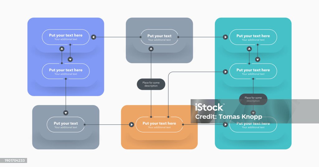 Process Flow Diagram Template With Four Sections Stock Illustration ...