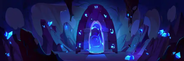Vector illustration of Fantasy portal to another world or game level