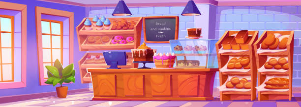 3.000+ Interior De Una Panadería Ilustraciones de Stock, gráficos ...