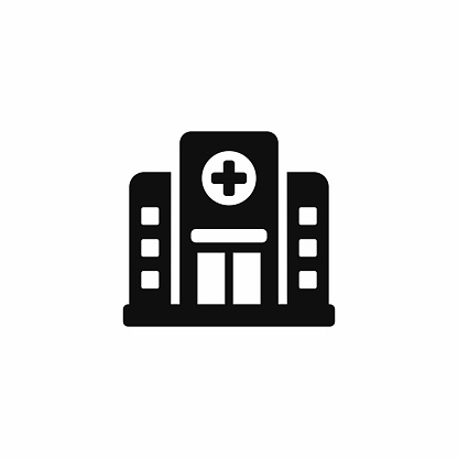 Hospital icon isolated on white background