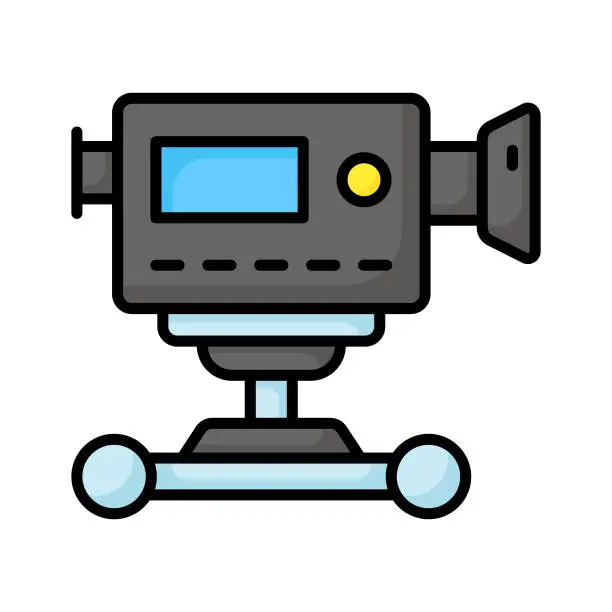 Vector illustration of Camera dolly vector design isolated on white background.