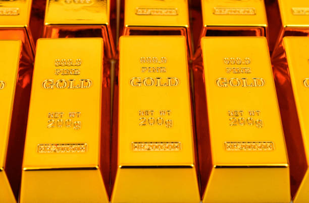 istock Close up photo a gold bar background 1901763729
