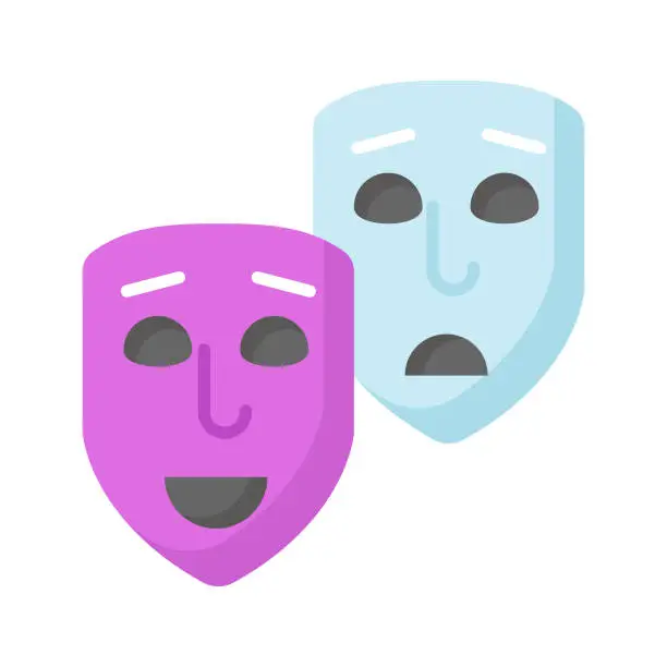 Vector illustration of Face masks, theater masks theme party icon in modern style, easy to use.