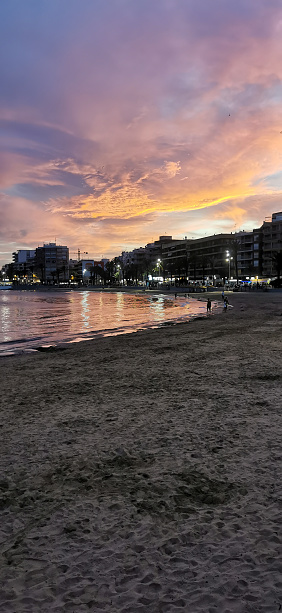 landscape of a beach during sunset