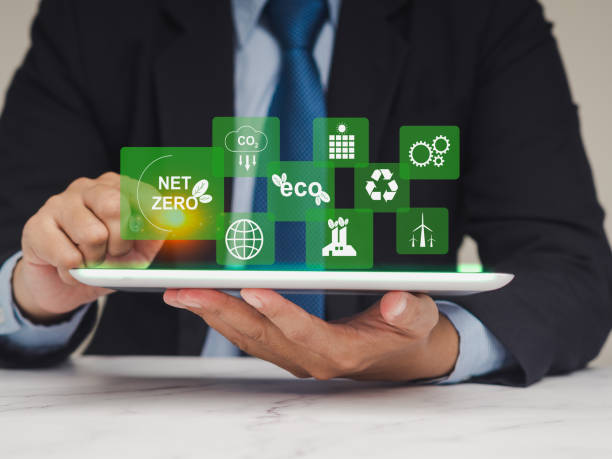 istock Reduce CO2 emissions. Net zero greenhouse gas emissions target in 2050. 1901796058