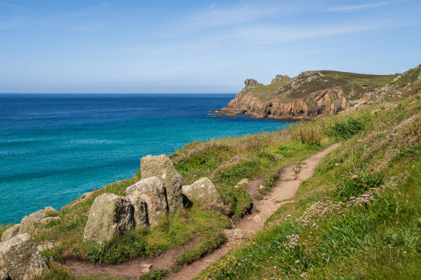istock Celtic Sea Coast and cliffs in Nanjizal Beach, Cornwall, England, UK 1901805681