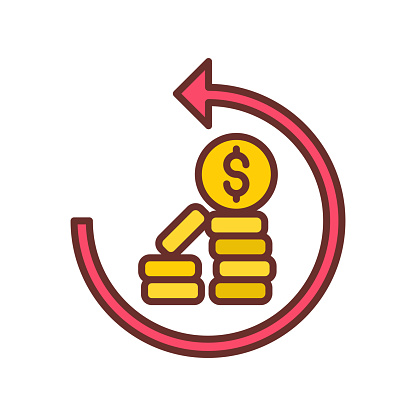 Investment Return icon in vector. Logotype