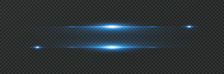Laser beams with light effect. Luminous stripes with a slight glare effect. Set of abstract highlights, stars and sparkles. Vector