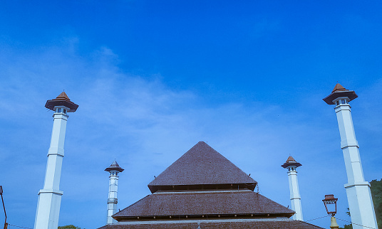 Solo - January 2, 2024 : mosque building with blue sky in the background
