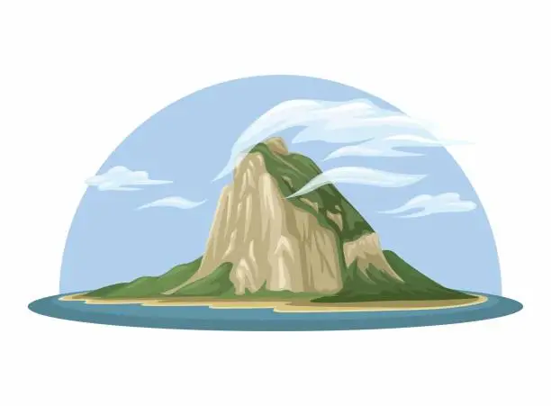 Vector illustration of Gibraltar Mountain Landmark illustration Vector