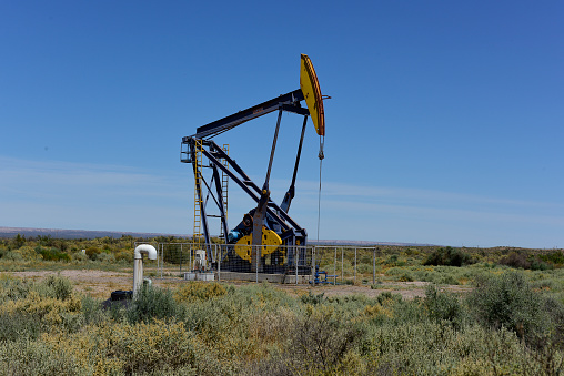 Oil extraction pumping, Patagonia, Argentina.