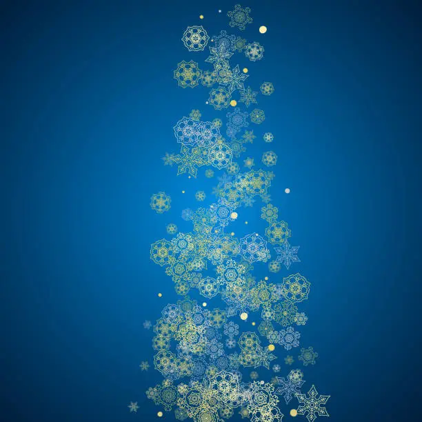 Vector illustration of Christmas and New Year snowflakes