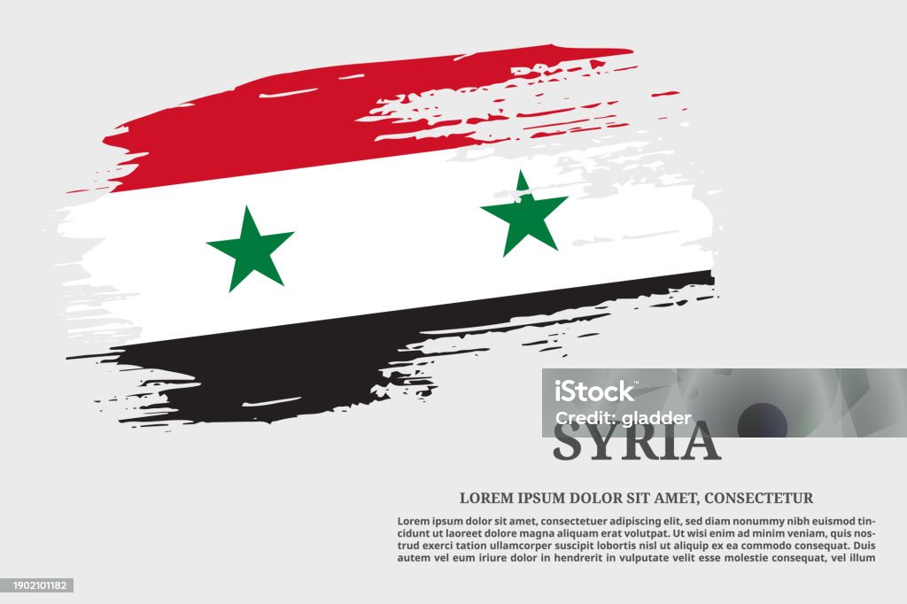 Syria Text Syria Flag Grunge Brush And Poster Vector Stock Illustration - Download ...
