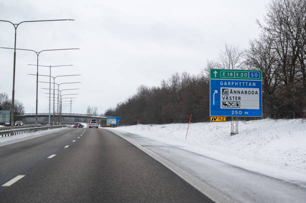 istock Road E 18 E 20 passes outside the city Orebro 1902142874