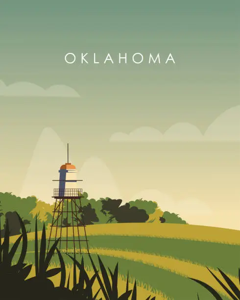 Vector illustration of Oklahoma USA travel poster