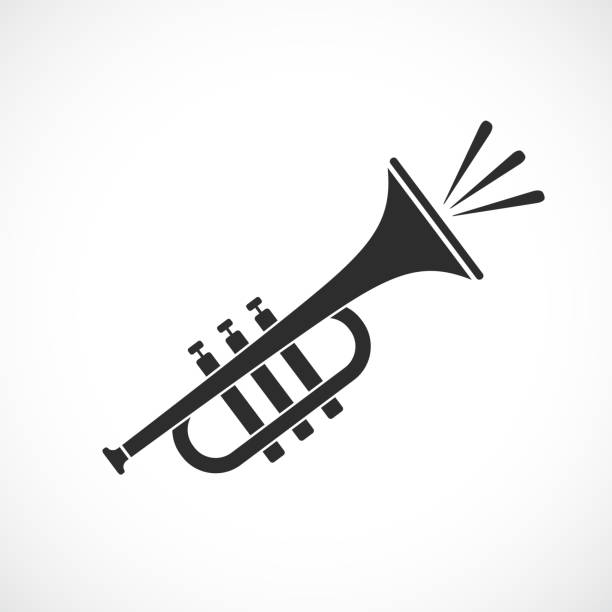 illustrations, cliparts, dessins animés et icônes de icône vectorielle d’instrument de musique trompette - trumpet bugle cornet cartoon