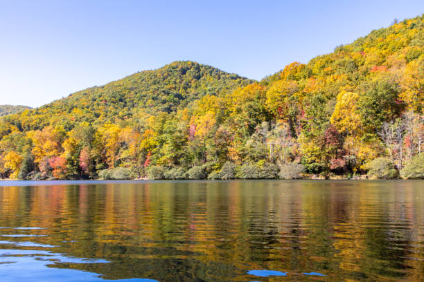 View across Lake Trahlyta on a fall afternoon in Georgia's Vogel State Park.
