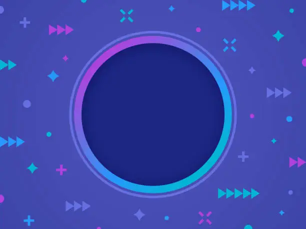 Vector illustration of Circle Frame Purple Layer Curve Modern Background
