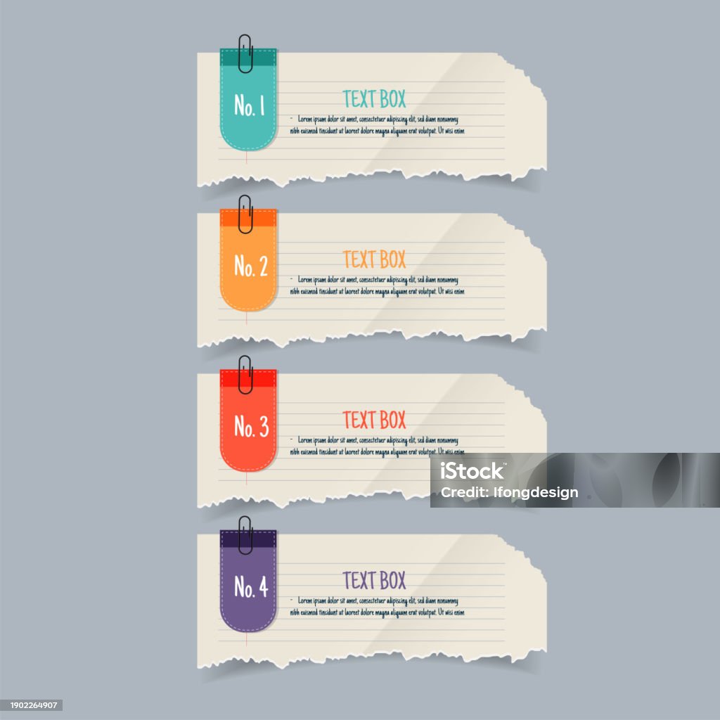 Text Box For Paper Text Box Design With Note Papers Stock Illustration - Download Image ...