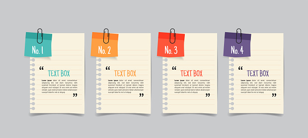 Text Box Design With Note Papers Stock Illustration - Download Image ...