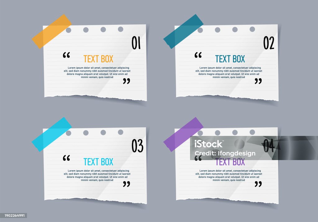 Text Box Design With Note Papers Stock Illustration - Download Image ...