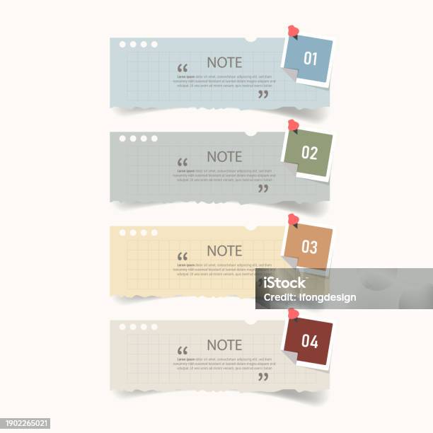 Text Box Design With Note Papers Stock Illustration - Download Image ...