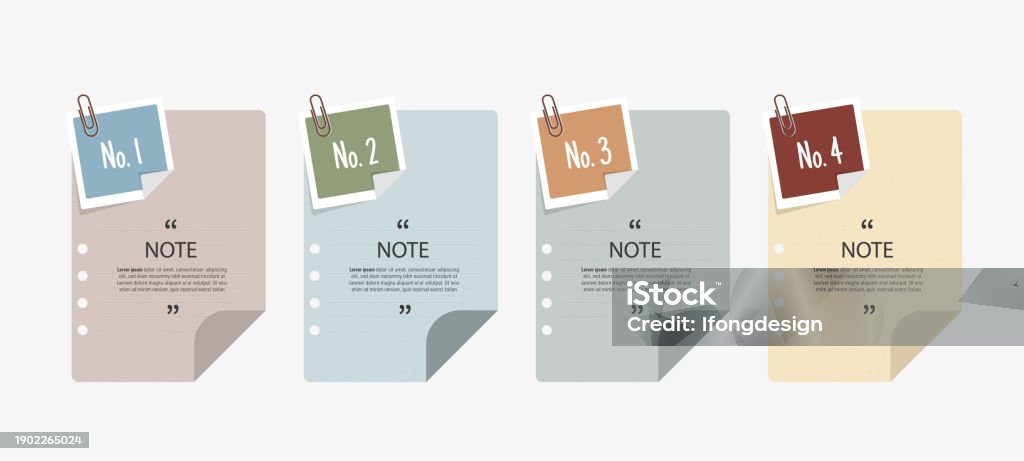 Text Box Design With Note Papers Stock Illustration - Download Image ...