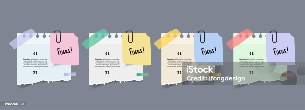 Text Box Design With Note Papers Stock Illustration - Download Image ...